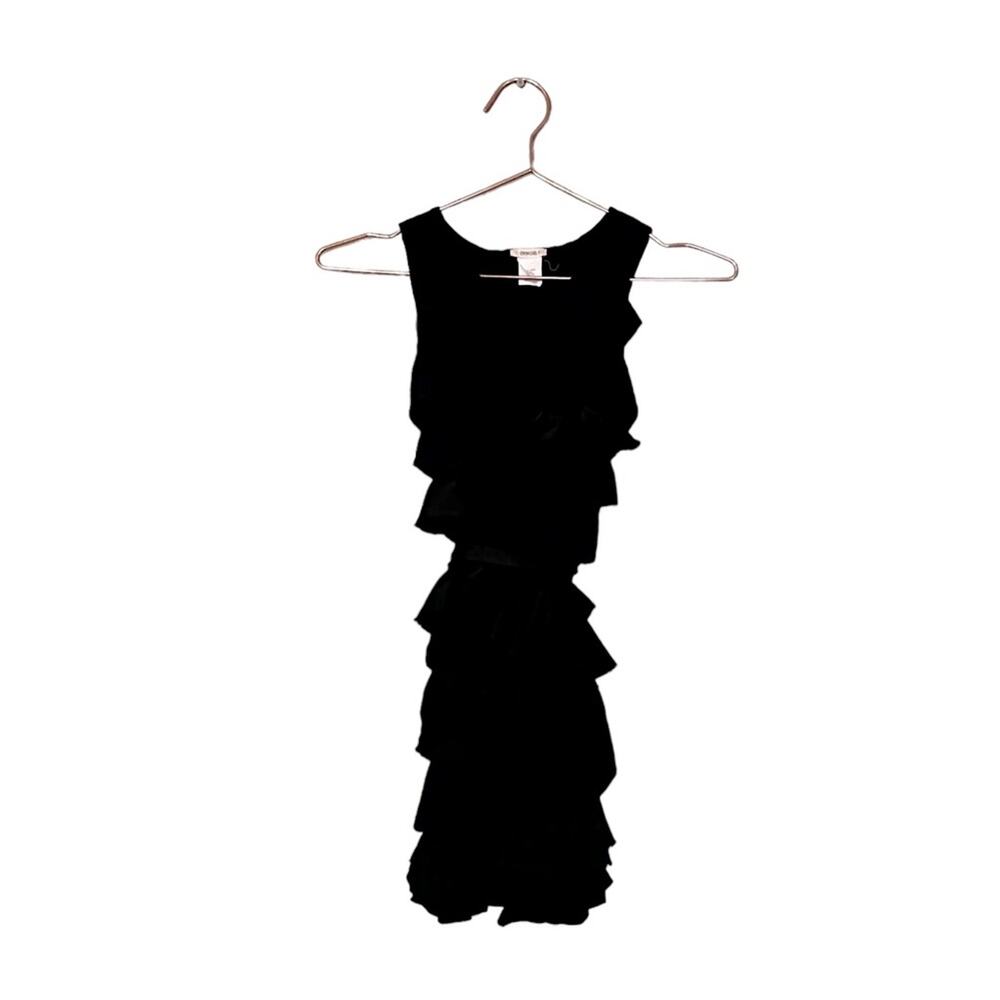 Crewcuts Silk & Cotton Ruffle Dress - Size 6/7 - Black/Blue